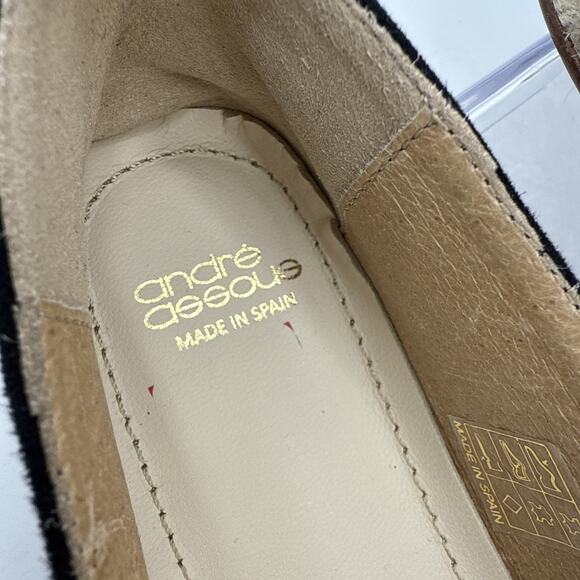 Andre Assous Women's size US/6.5 EU/37 Black Suede with Gold Grommets Espadrille - Picture 3 of 10